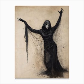 Dance With Death Skeleton Painting (41) Canvas Print