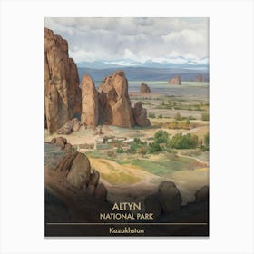 Altyn National Park Kazakhstan Watercolour 2 Canvas Print