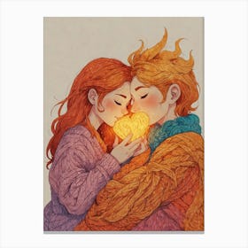 Kissing Couple Canvas Print