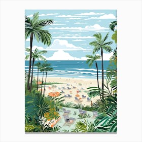 Seminyak Beach, Bali, Indonesia, Matisse And Rousseau Style 1 Canvas Print