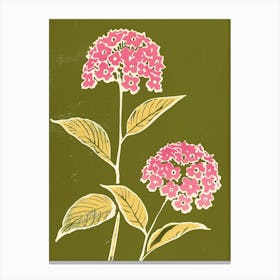 Pink & Green Lantana Canvas Print