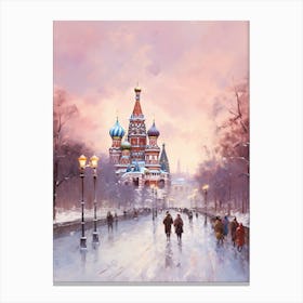 Dreamy Winter Painting Moscow Russia Canvas Print