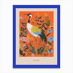 Spring Birds Poster Crane 3 Canvas Print