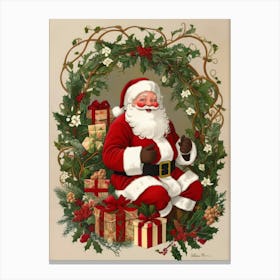 Santa Claus Style William Morris2 Canvas Print