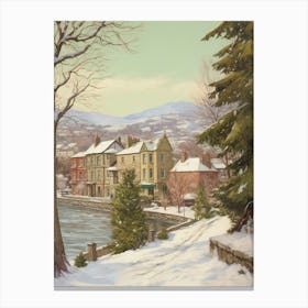 Vintage Winter Illustration Inverness United Kingdom Canvas Print