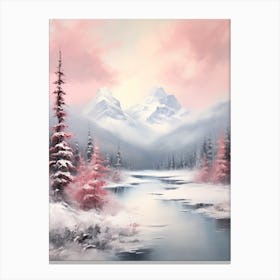 Dreamy Winter Painting Banff Canada 1 Canvas Print