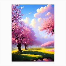 Cherry Blossoms In The Park Canvas Print