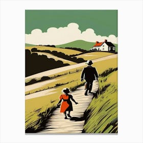 Jack And Jill - Boy And A Girl Walking Canvas Print