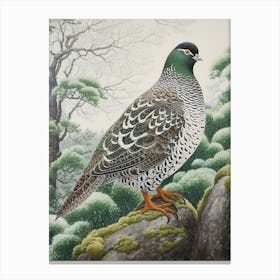Ohara Koson Inspired Bird Painting Grouse 2 Canvas Print