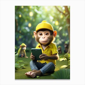 Monkey In The Jungle Canvas Print