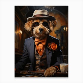 Poodle In Tuxedo Canvas Print
