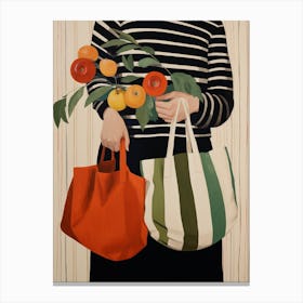 Bag Of Apples Fall Illustration 4 Canvas Print