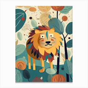 Lion Jungle Cartoon Illustration 2 Canvas Print