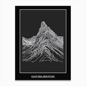 Goat Fell Mountain Line Drawing 2 Poster Canvas Print