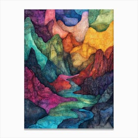 Colourful Mountain Illustration Poster Art Print 10 Canvas Print