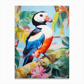 Colourful Bird Painting Bufflehead Canvas Print