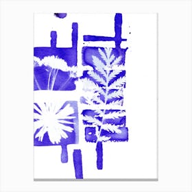 Abstract Blue Flowers Canvas Print
