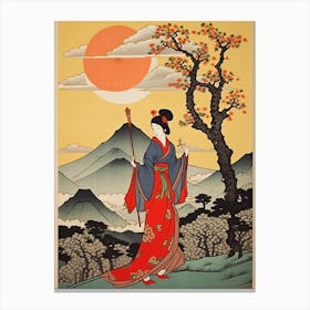 Osorezan, Japan Vintage Travel Art 2 Canvas Print