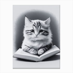 Cat Reading A Book 3 Canvas Print