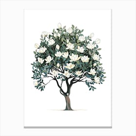 Magnolia Tree Pixel Illustration 3 Canvas Print
