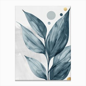 'Blue Leaves' 16 Canvas Print