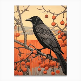 Art Nouveau Birds Poster Crow 1 Canvas Print