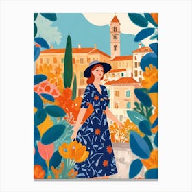 Illustration Of A Woman In A Dress 1 Canvas Print