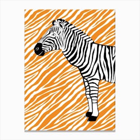 Cute Orange Zebra Canvas Print