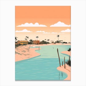 Turks Caicos Islands Travel Illustration Canvas Print