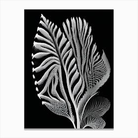 Horsetail Leaf Linocut Canvas Print