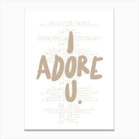 I Adore You Song Lyrics Canvas Print