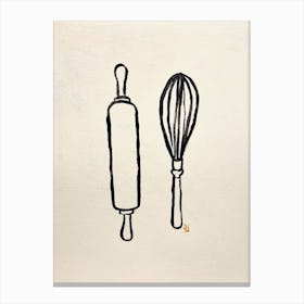Rolling Pin And Whisk Canvas Print