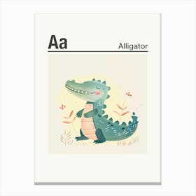 Animals Alphabet Alligator 2 Canvas Print