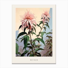 Floral Illustration Bee Balm 1 Poster Canvas Print