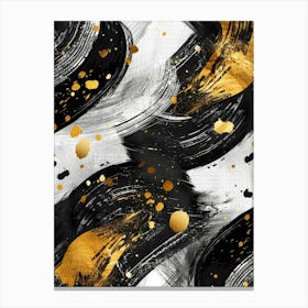 Abstract Black And Gold Painting 33 Canvas Print