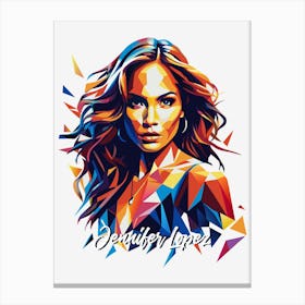 Jennifer Lopez 03 Portrait Music Icon Style WPAP Pop Art Canvas Print