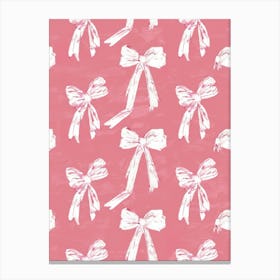 Pastel Pink Bows 1 Pattern Canvas Print