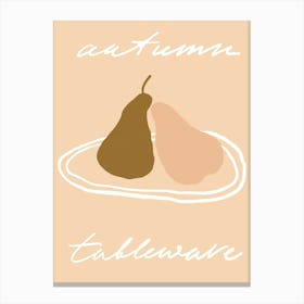 Autumn Tableware Canvas Print