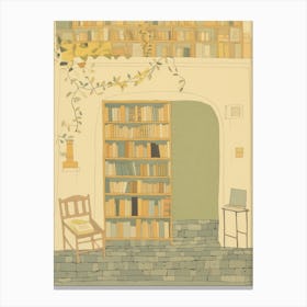 Amalfi The Book Nook Pastel Colours 1 Canvas Print