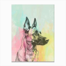 German Shepherd Dog Pastel Line Painting 3 Canvas Print