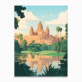 Cambodia Travel Illustration Canvas Print