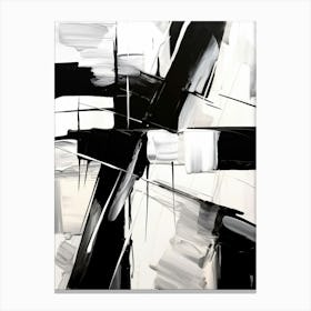 Fragments Abstract Black And White 4 Canvas Print