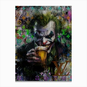 Pop Art Joker Drink Beer Canvas Print