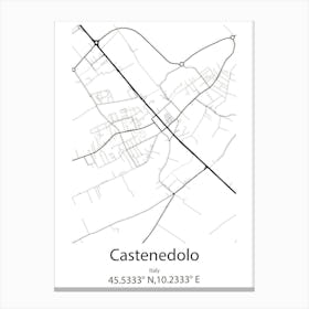 Castenedolo,Italy Minimalist Map Canvas Print