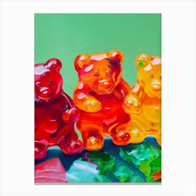 Gummy Bears Red, Orange And Yellow Canvas Print