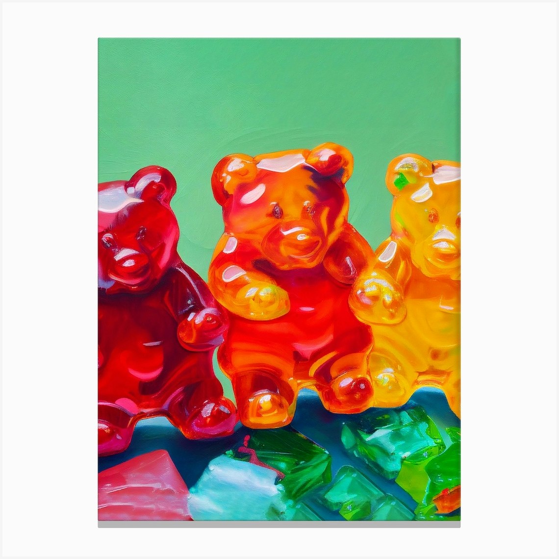 Whimsical Pink Gummy Bear Poster - Vibrant, Candy-Inspired Wall