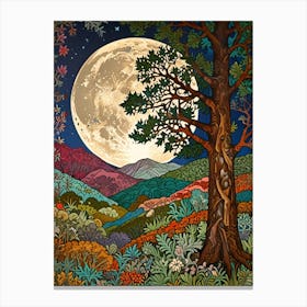 William Morris Full Moon In The Woods 1 Canvas Print