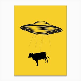 Cow And Ufo Canvas Print