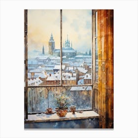Winter Cityscape Krakow Poland 2 Canvas Print