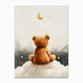 Teddy And Moon Canvas Print